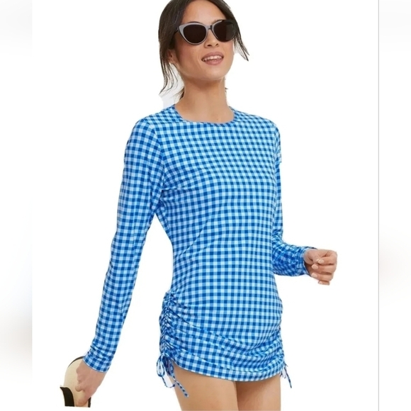 Lands' End Draper James Women's Adjustable Long Sleeve Swim Tunic Rash Guard - Picture 1 of 9